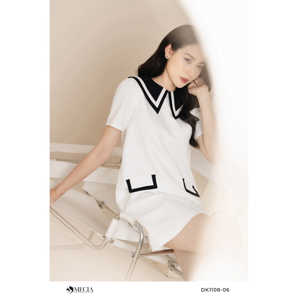 Đầm suông babydoll MECIA phối viền đen DK1108