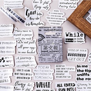 Set 23 miếng dán in họa tiết chữ tiếng anh phong cách cổ điển độc đáo làm thiệp/trang trí sổ tay/DIY/scrapbook/bulletjou