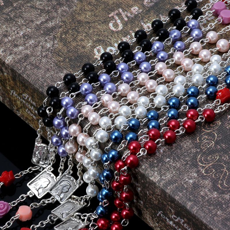 Vòng hạt giả chuỗi cầu nguyện mặt thánh giá phong cách chúa Jesus