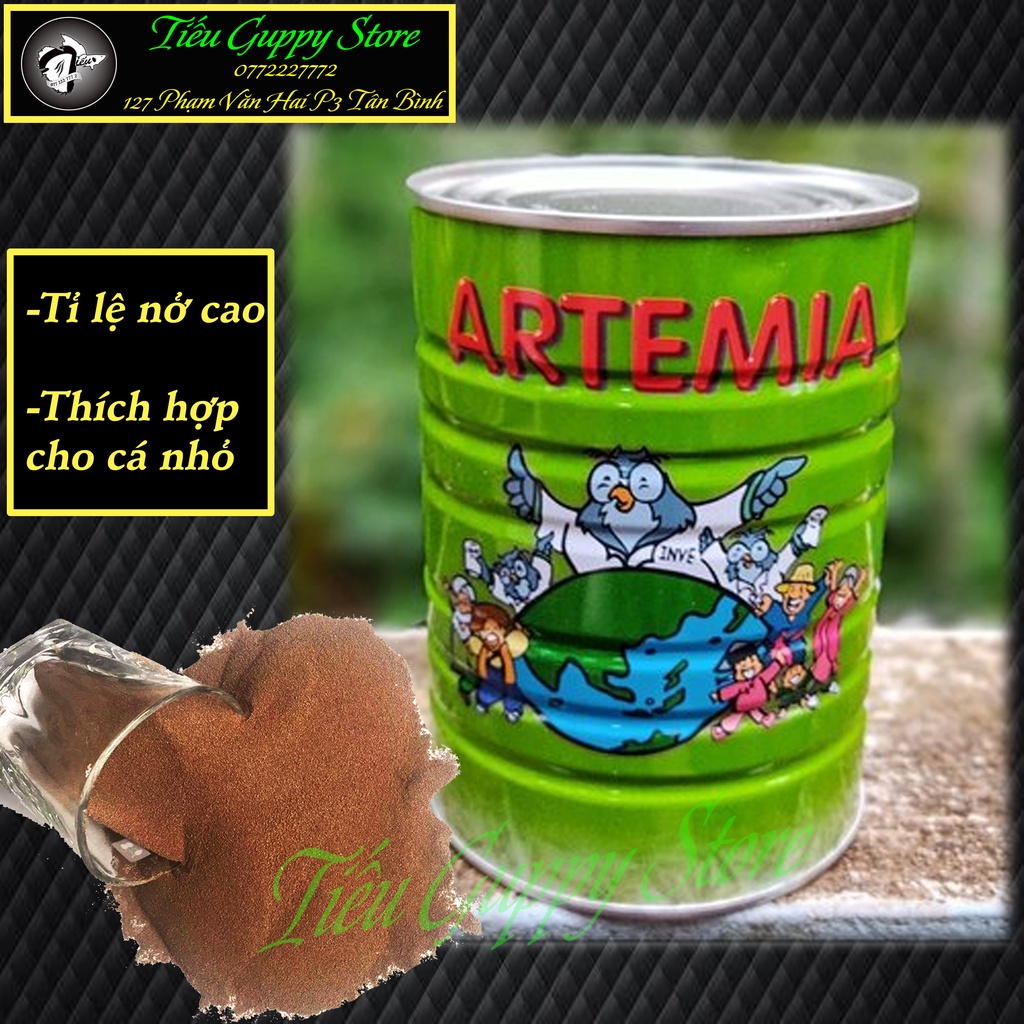 Lon 425gram Artemia Cú Xanh ấp nở - Thức Ăn Tốt Nhất cho Cá Cảnh Nhỏ