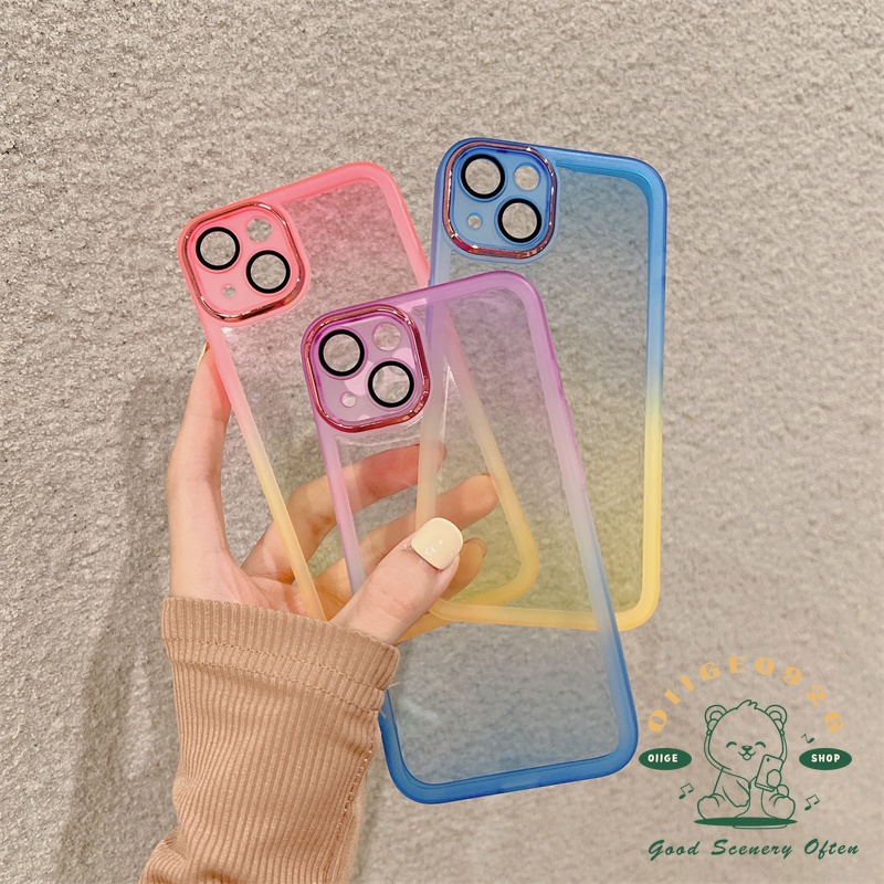 Mới Ốp Điện Thoại TPU Màu Gradient Trong Suốt Cho Iphone 13 12 11 Pro Max Xs Max Xr 8 7Plus