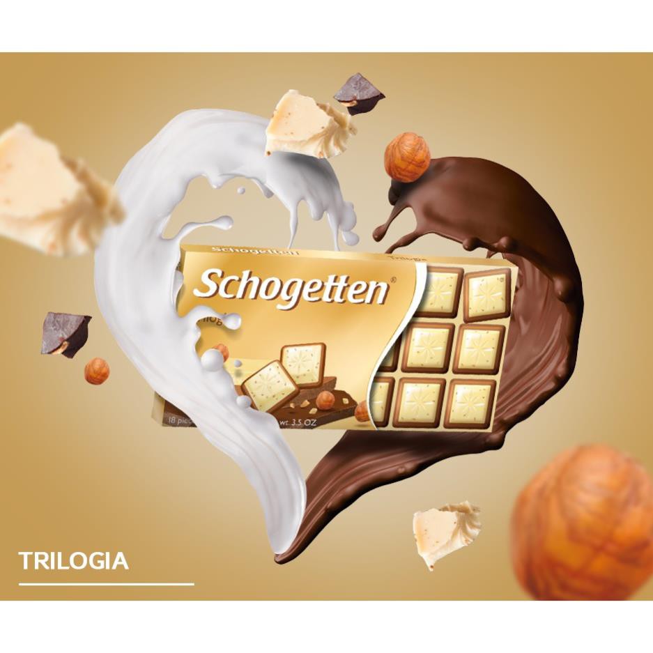 (10 vị) Chocolate Schogetten thanh 100gr