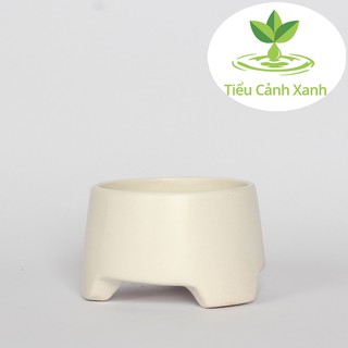 Chậu cây ba chân thấp gốm Bát Tràng