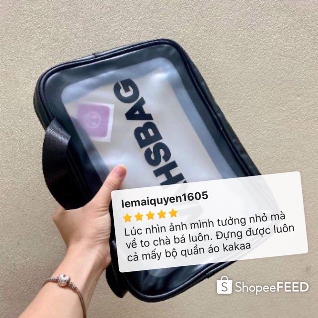 Túi đựng mỹ phẩm đồ du lịch trong suốt, túi mĩ phẩm WASHBAG chống nước cỡ mini và lớn