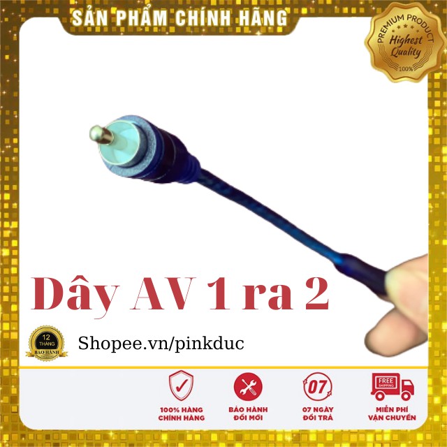 Dây Chia AV 1 Đực Ra 2 Cái Hàng Chất Lượng Cao, Dây Hoa Sen AV 1 In 2 Out