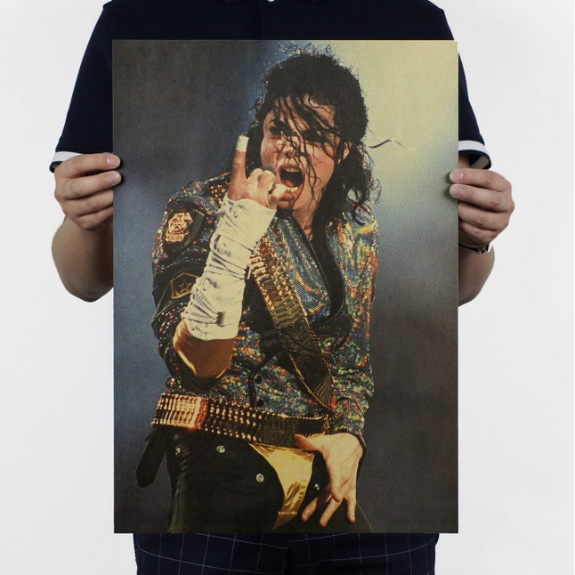 Tấm poster 51*35.5cm in hình Michael Jackson dùng để treo trang trí nội thất