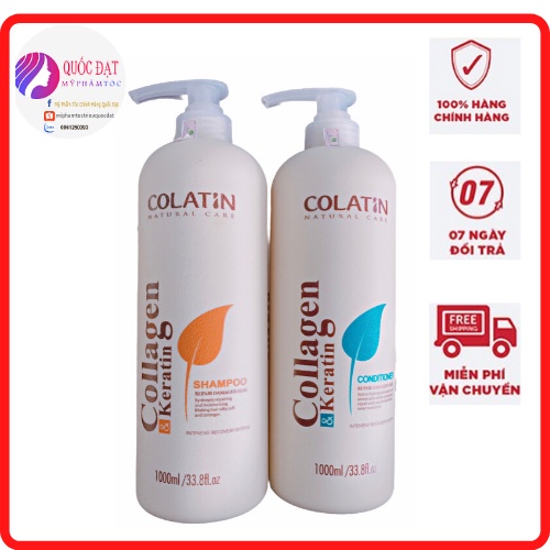 Gội và xả colatin colagen siêu mềm mượt loại 1000nl và 500ml