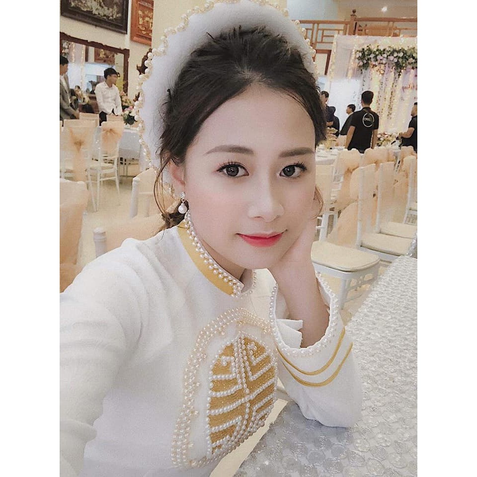 Áo dài cưới cặp đôi - kết trai song hỷ - Gấm cao cấp