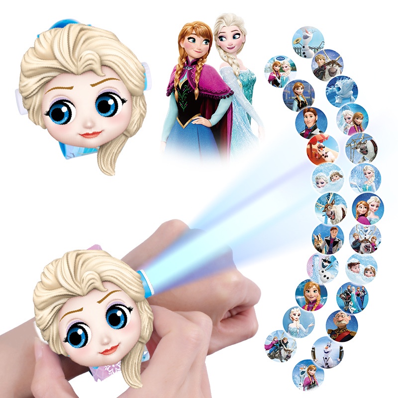 Đồng hồ điện tử Led chiếu hình hoạt hình 3D dễ thương cho bé