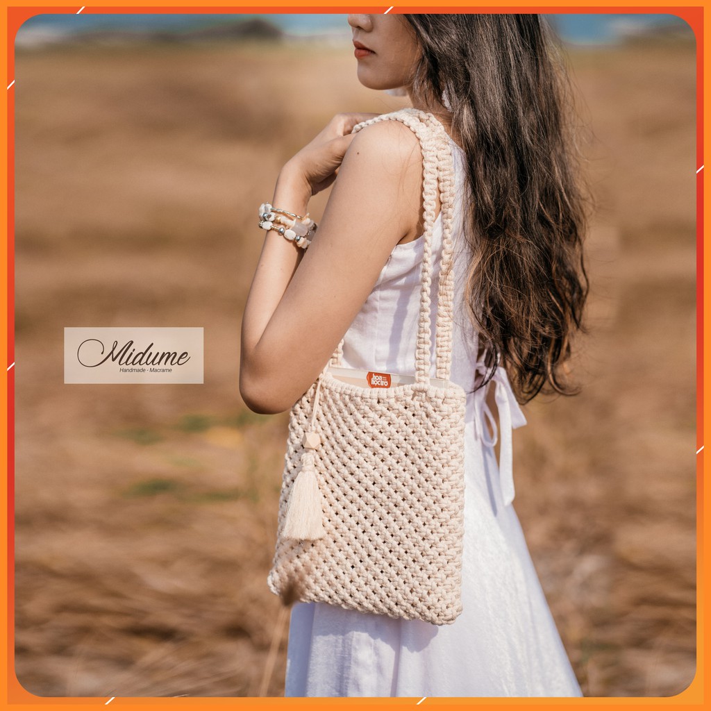 Túi xách đeo vai Macrame phong cách boho chic, vintage