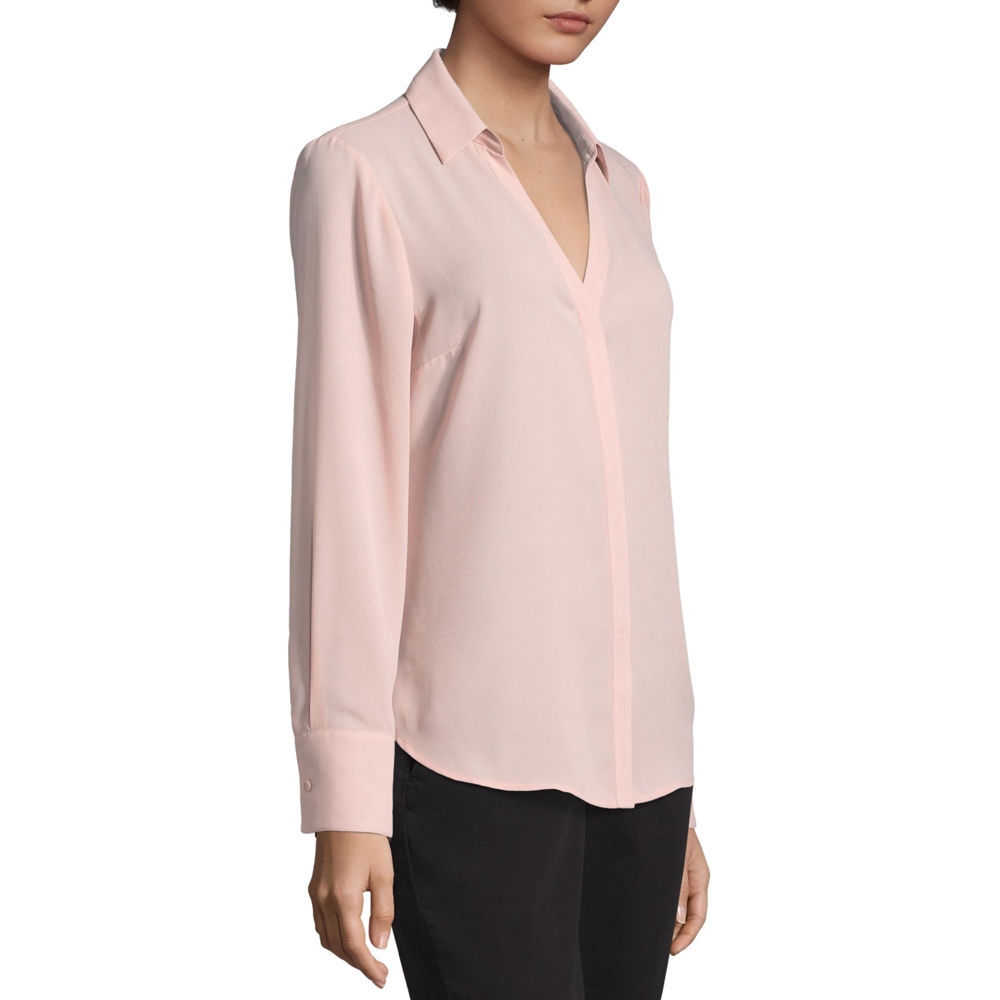 Áo sơ mi voan cổ V tay dài TIMING