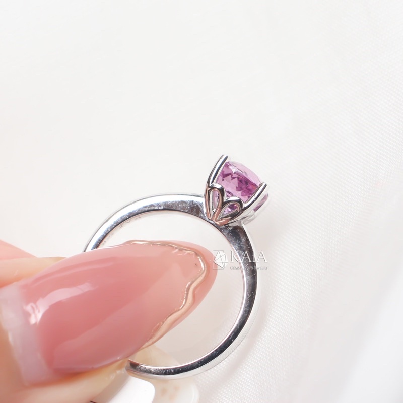 Nhẫn Spinel Tím Lavender cao cấp đá thiên nhiên  AU 10k - Phụ Kiện thời trang tặng kèm phiếu kiểm đinh - KAIA