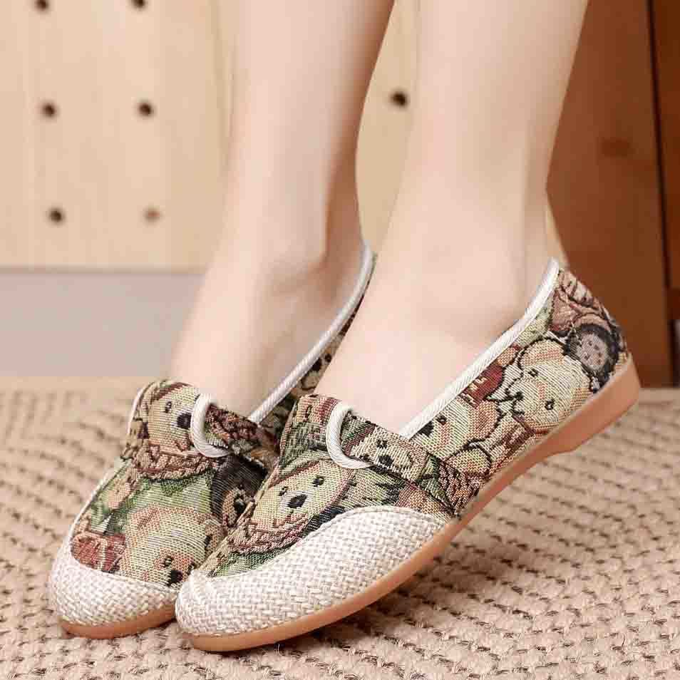 Giày Lười Vải Canvas Đế Mềm Thoáng Khí Thời Trang Cho Nữ