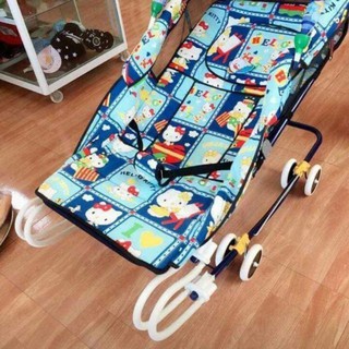 [ Loại 4 nhún ] Nôi Nhún Kèm Vải Mùng Trùm Nôi Cho Bé ( họa tiết ngẫu nhiên )