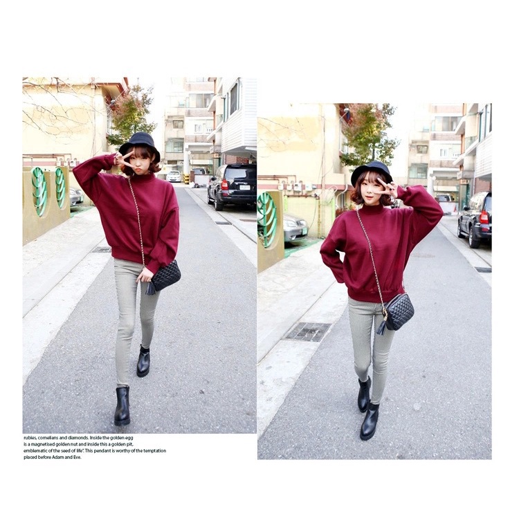 Áo sweater tay dài dáng rộng thời trang cho cặp đôi