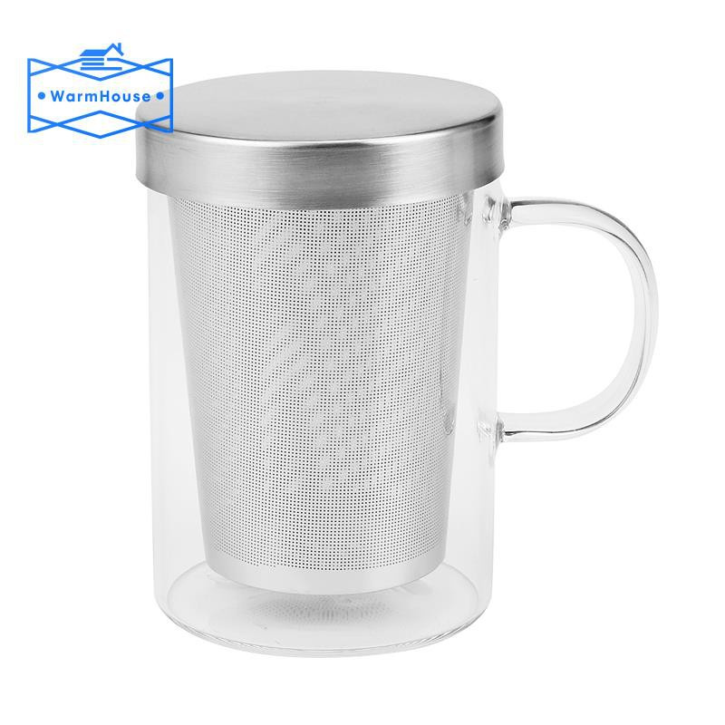 500Ml Travel Heat-Resistant Glass Tea Infuser Mug with Stainless Steel Lid Coffee Cup Tumbler Kitchen Heat-Resistant Large