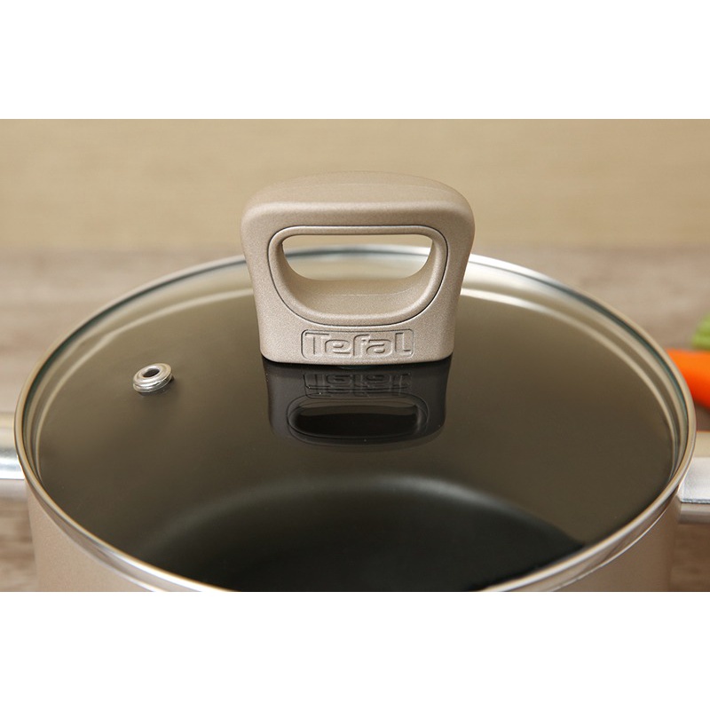 Nồi đế từ 24cm chống trầy chống dính kèm nắp Tefal Sensations H9104614 - Hàng chính hãng