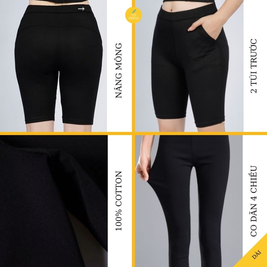 Quần Legging Lửng Ngố, Đùi , Dài Xuất Hàn Nâng Mông Cạp Cao Gen Bụng Co Dãn 4 Chiều Size To Đại Bigsize 80kg