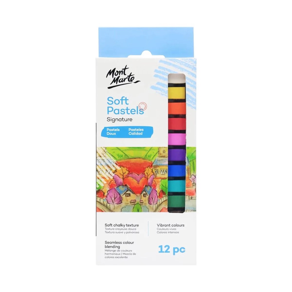 Cá Chép - Bộ phấn vẽ Mont Marte Soft Pastels 12pc - MM-MMPT0004