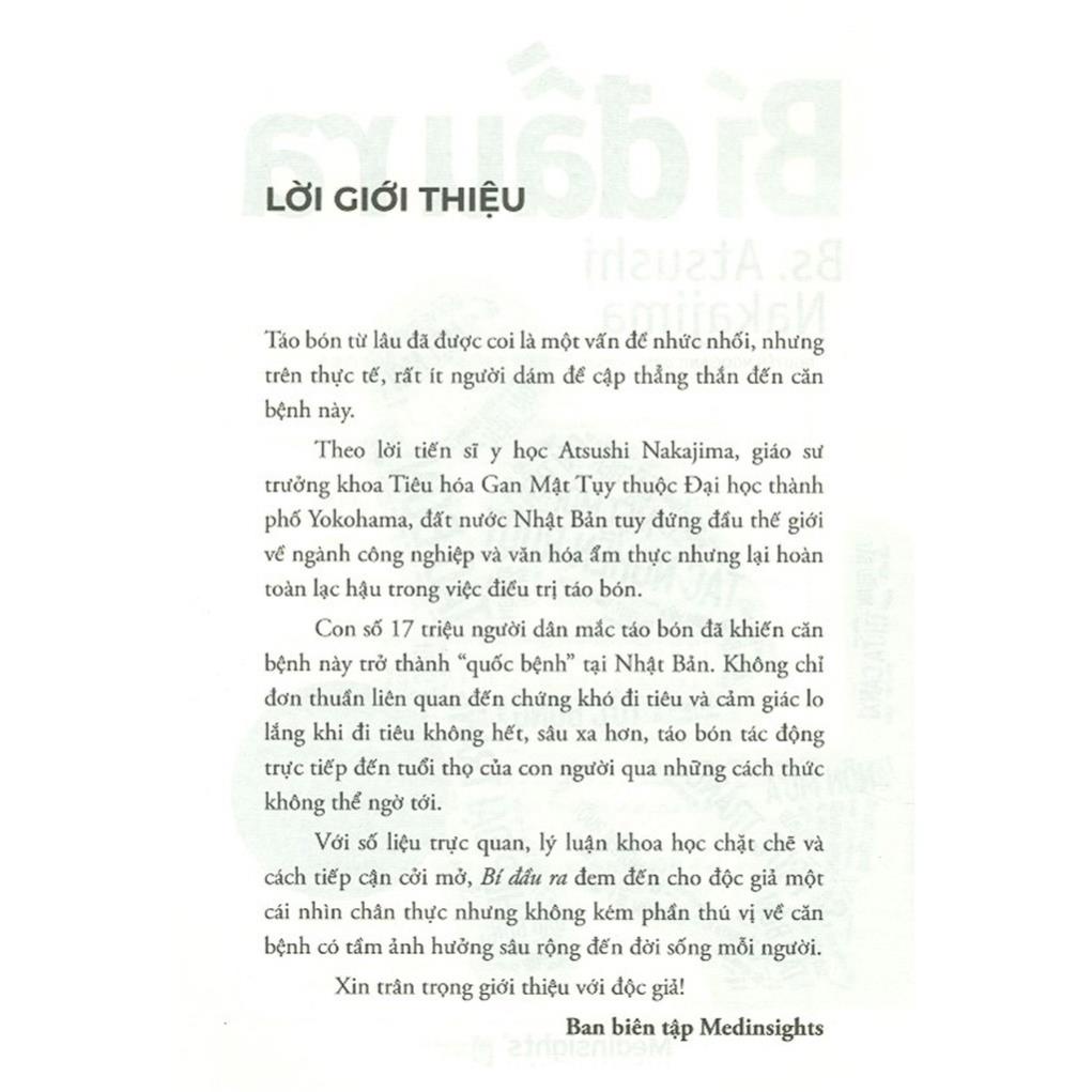 Sách - Bí Đầu Ra - 90% Tuổi Thọ Phụ Thuộc Vào Việc Đại Tiện [AlphaBooks]