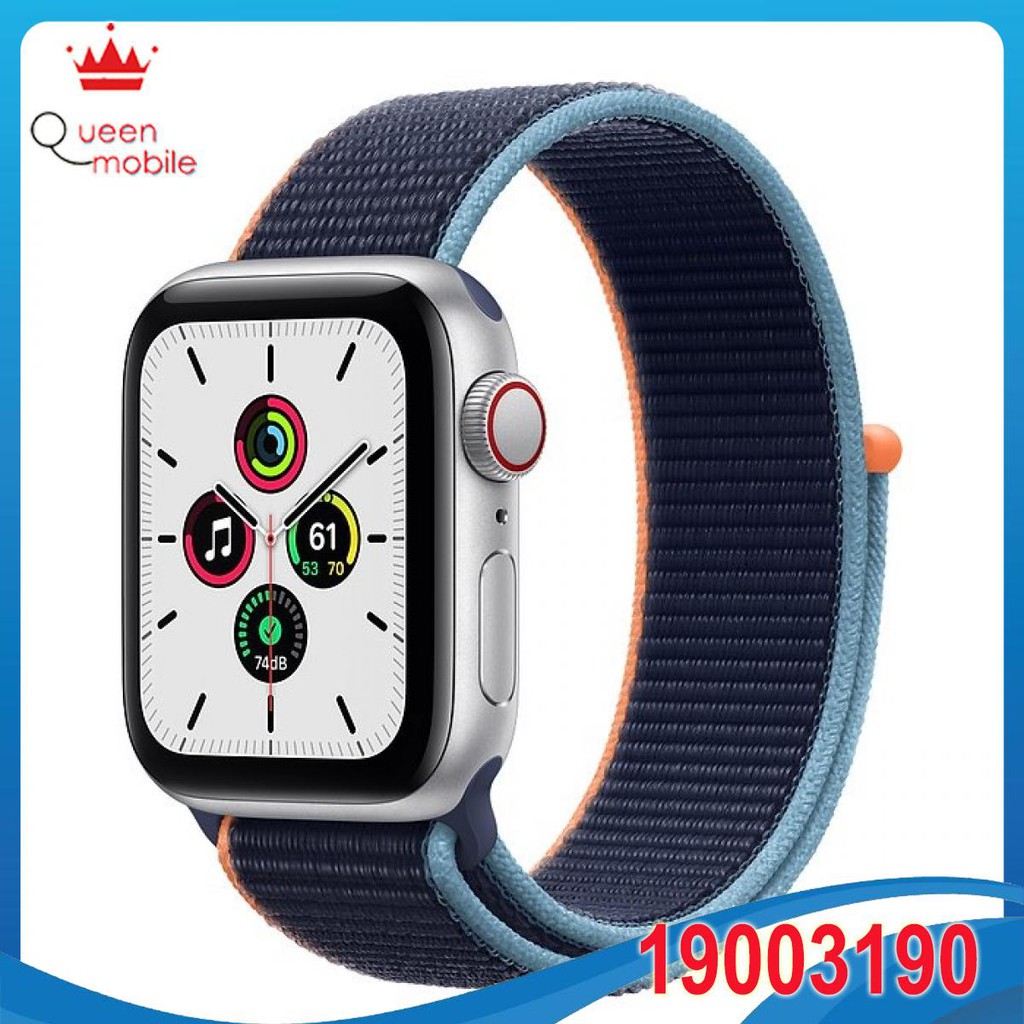 Đồng hồ thông minh Apple Watch SE GPS + Cellular 44mm MYEW2 Silver Aluminium Case with Deep Navy Sport Loop