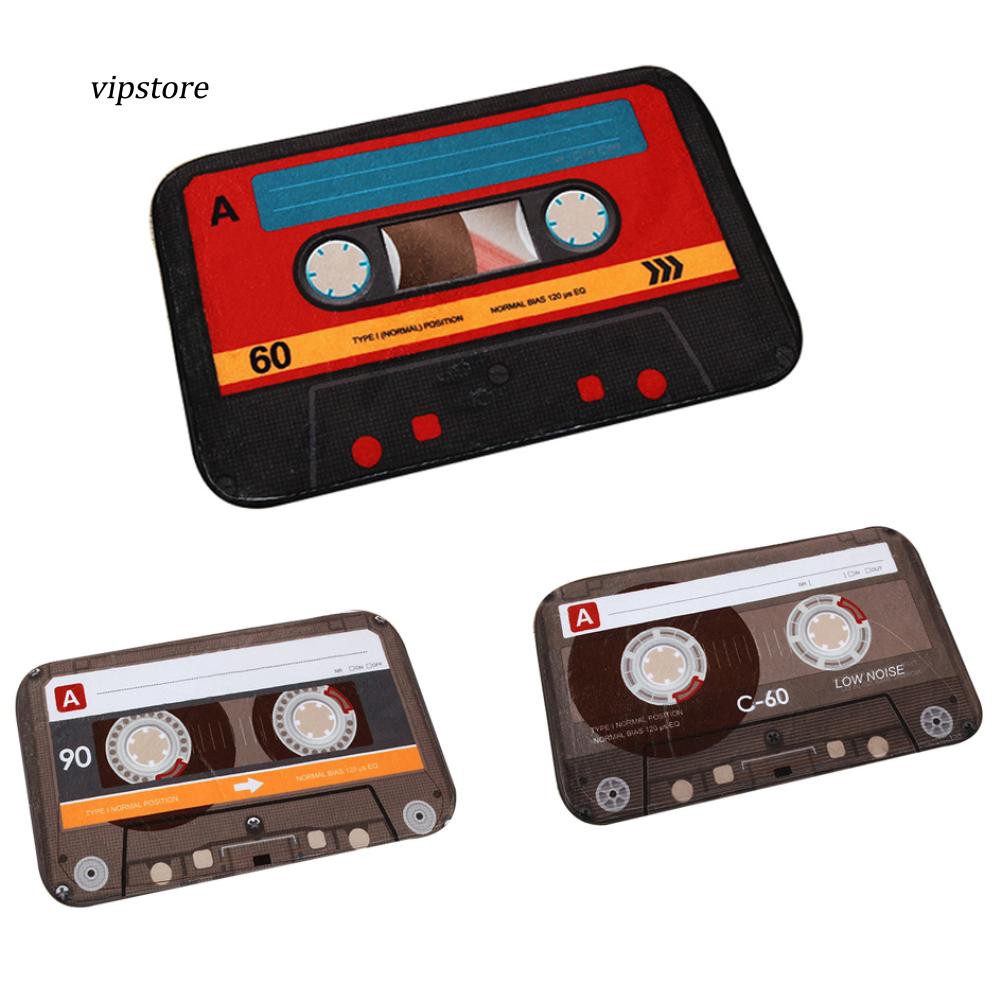 Thảm chùi chân hình băng cassette cổ điển 40x60cm dùng để trang trí nội thất