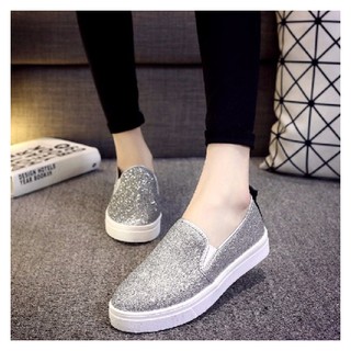 Giày slip on nhũ sang trọng gttg20 - bạc samsam1012_shop