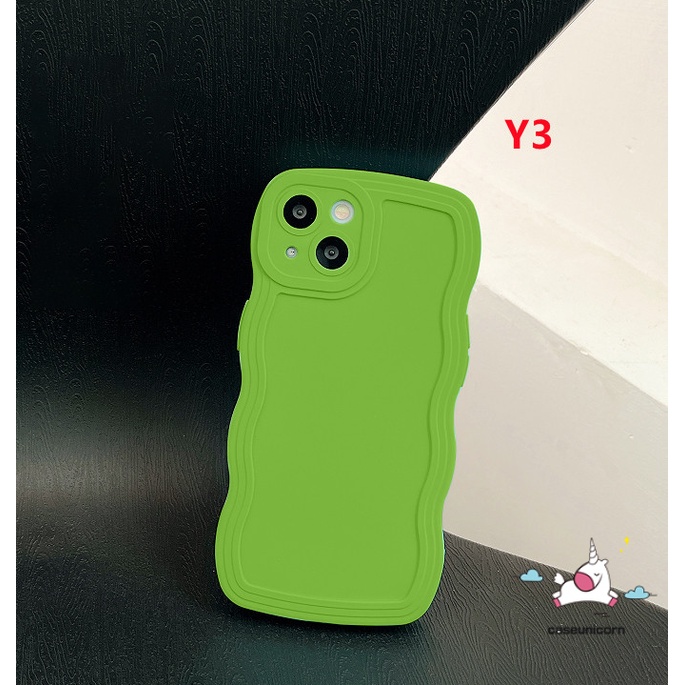 Ốp Điện Thoại Màu Trơn Viền Gợn Sóng Sang Trọng Cho iPhone 7 8 Plus XR 11 12 13 Pro MAX X XS MAX 7plus 8plus