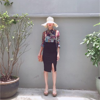 Chân váy bút chì xẻ trước - VivianStore