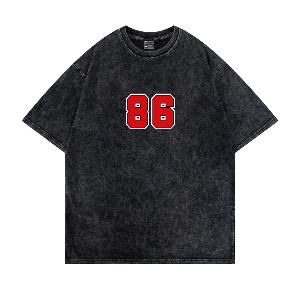 Áo loang xám ATHANOR chất cotton 100% unisex form rộng tay lỡ mẫu 86 wash xám