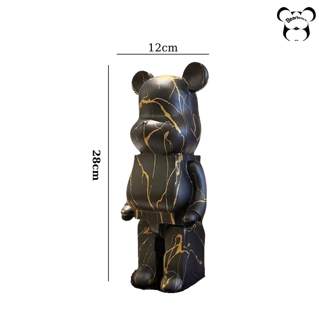 BearBrick, gấu bearbrick 400%, cỡ bé 28cm, bản loang đen trắng - Thủy Chi Official Store