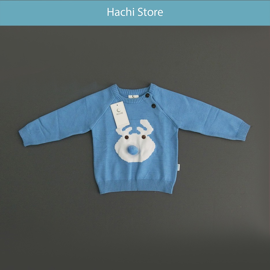 Áo len cho bé trai,gái, áo len cài vai cao cấp chính hãng Moon@ - vải len siêu mềm cho bé từ 6-24 tháng