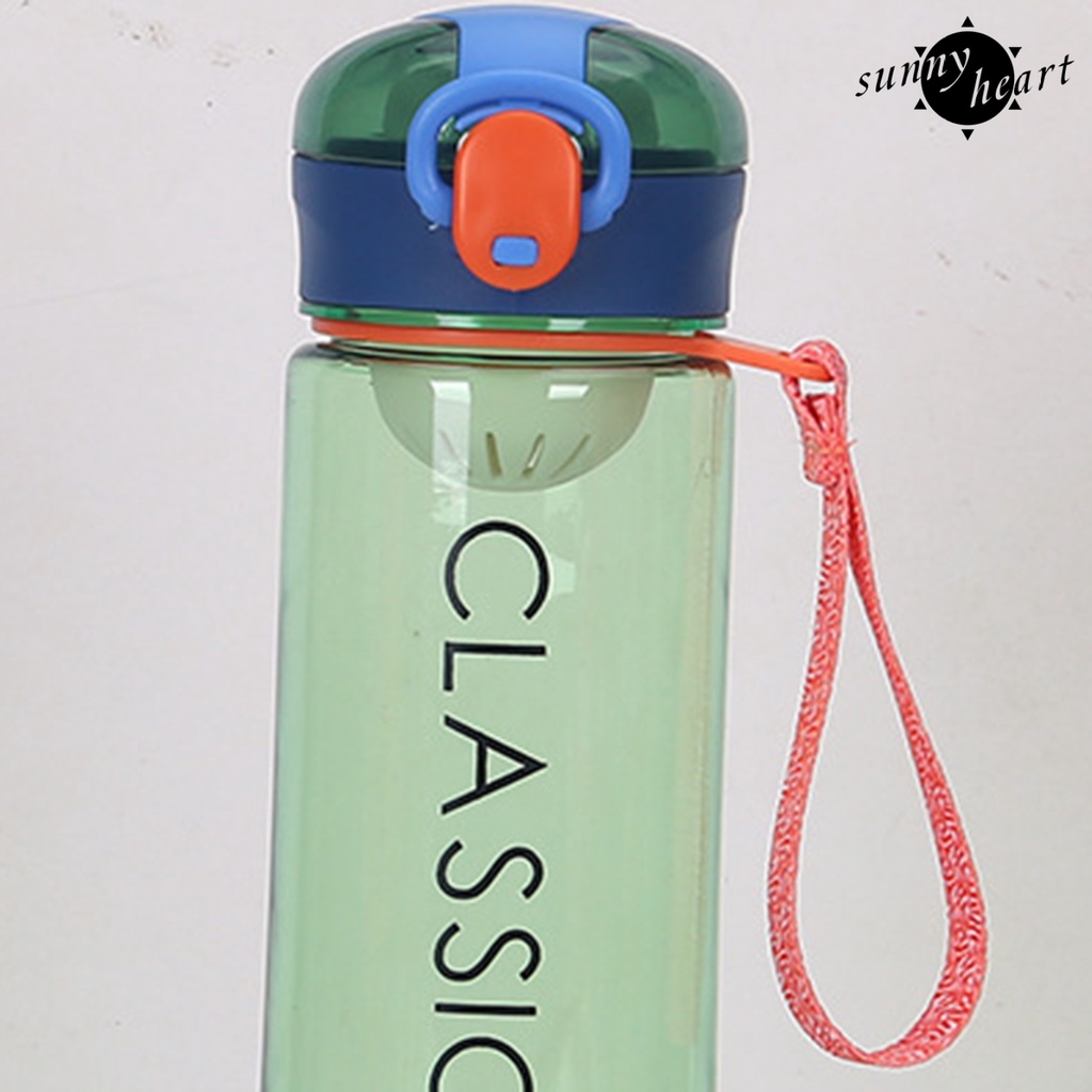 Bình Nước Có Ống Hút Thiết Kế Đơn Giản Chống Tràn 400ML/500ML Cao Cấp Cho Bé