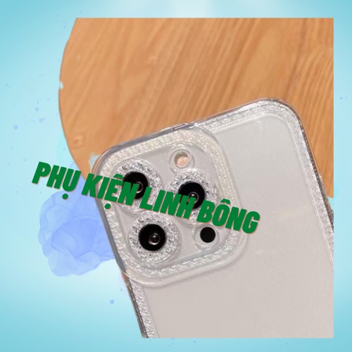 Ốp lưng trong viền kim cương bảo vệ camera cho 7/8 plus, x, xsmax, 11, 11promax, 12 promax, 13promax