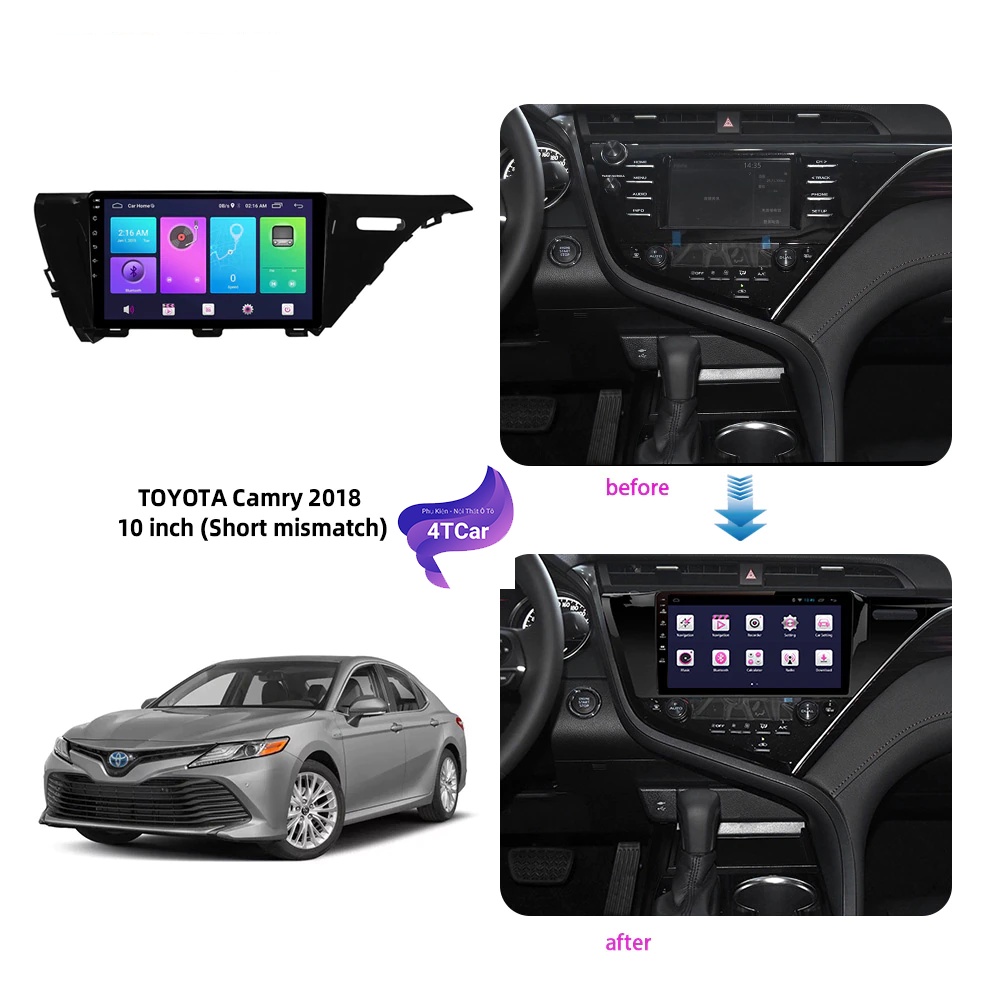 mặt nạ dưỡng xe Toyota Camry 18-19 lắp màn android 9inch