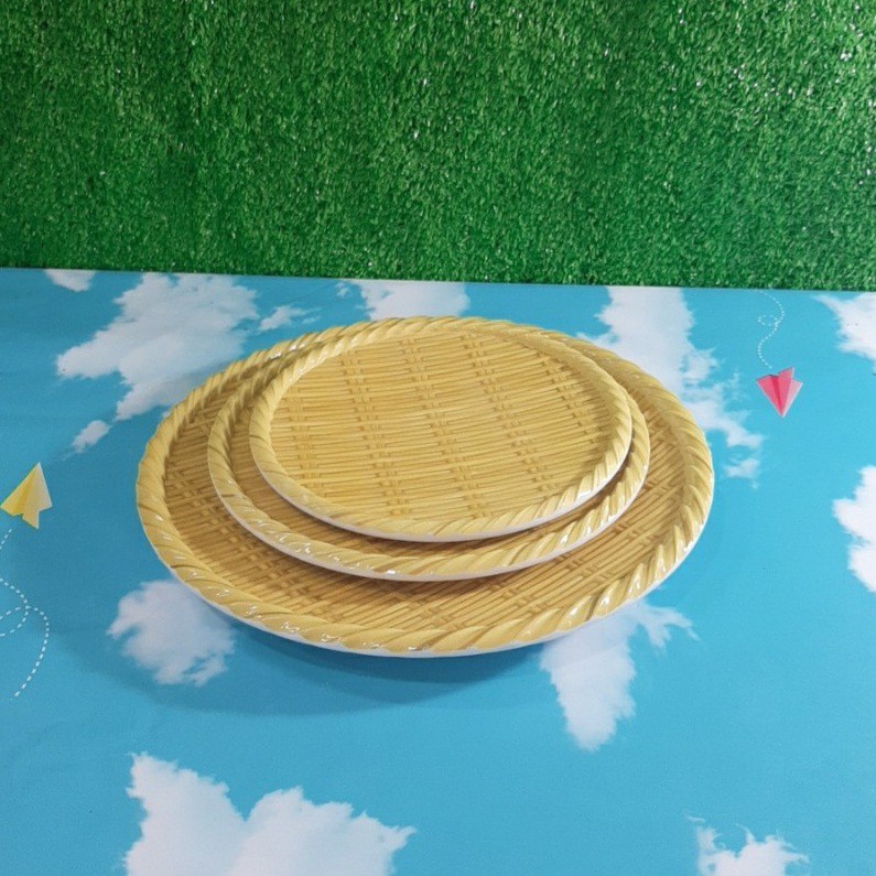 Đĩa tròn giả tre Melamine DTR 05-11,Dĩa tròn Melamiene hàng Cao Cấp