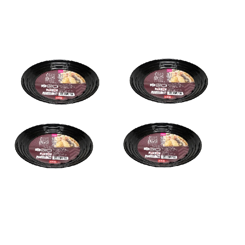 Daiso Cái Đĩa Wanami Dish For Microwave Plate 16Cm Black