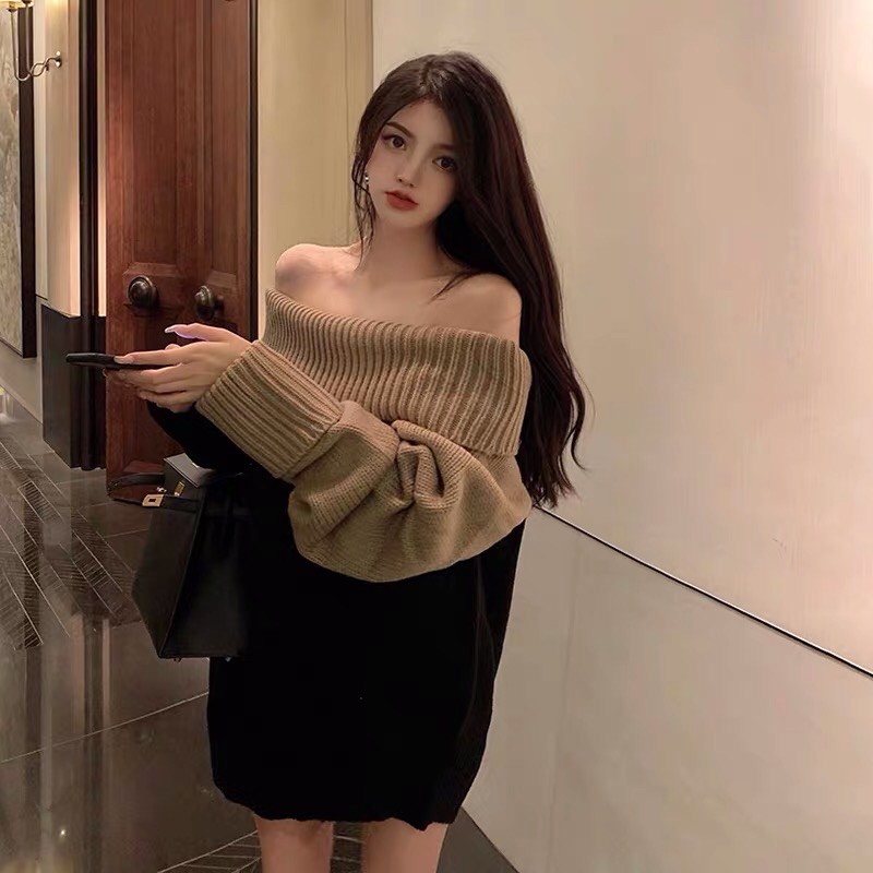 Áo len trễn va hai màu