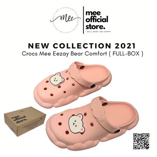 Dép Crocs Nữ Mee Eezay Bear Comfort ( Full Box ) 2021, Kiểu Dáng Slip-on Lòng Dép Cloudfoam Ôm Chân Êm Ái Thoải Mái