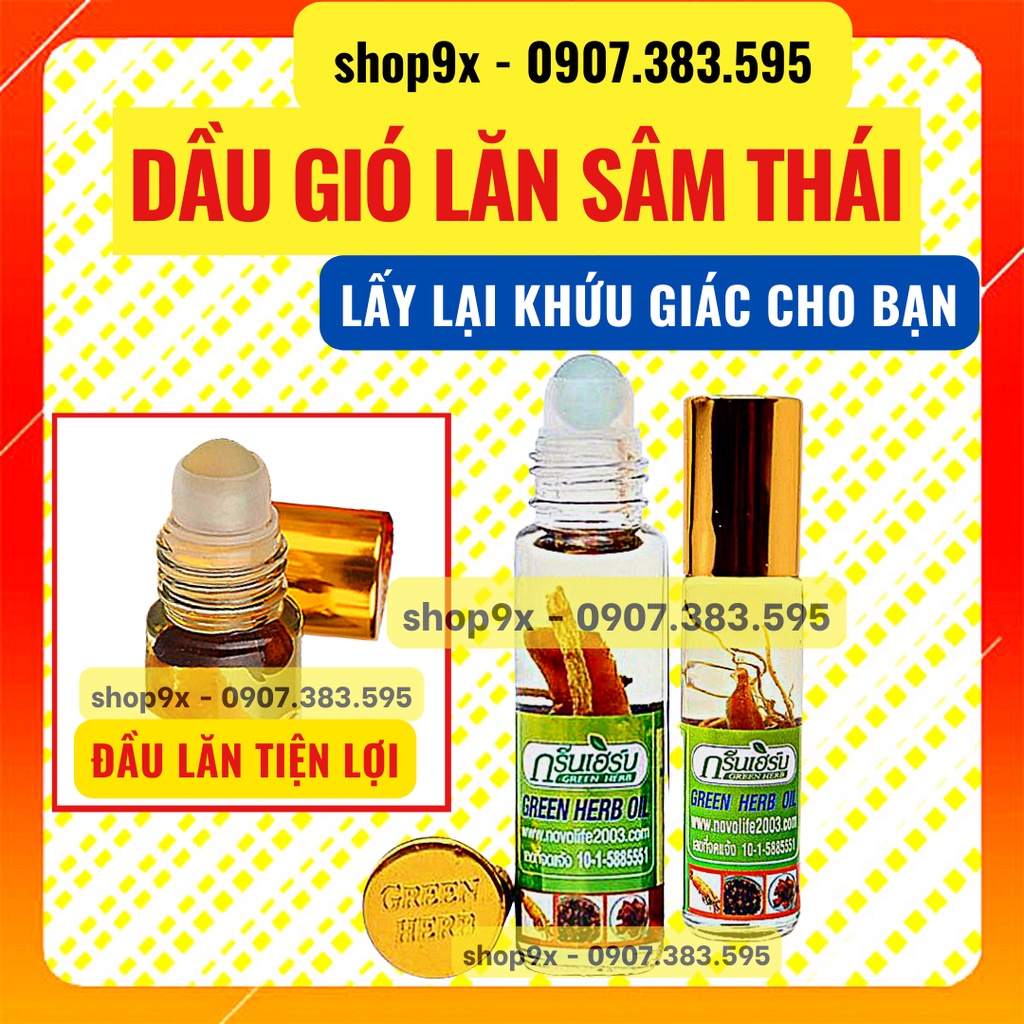 Dầu Nhân Sâm Đầu Lăn Ginseng Green Herb Oil Thái Lan 8ml