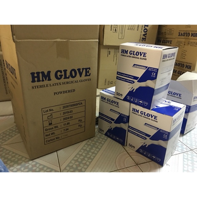 (GIẢM SỐC) 50 đôi GĂNG TAY PHẪU THUẬT TIỆT TRÙNG - HM Glove - Top Malaysia ( 7.0)