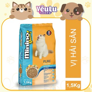 Thức ăn hạt cho mèo [ FREESHIP ] Minino Yum Vị Hải Sản 350g & 1,5kg - YêuLu Shop