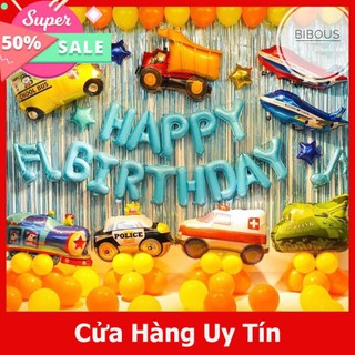 Trang trí sinh nhật bé trai trọn gói, bóng bay ô tô giá rẻ, tổ chức sinh nhật tại nhà, sale bóng bay giá sỉ