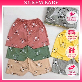 10 Quần đùi cho bé từ 5-16kg cộc mặt gấu KWOO thun lạnh cho bé trai bé gái