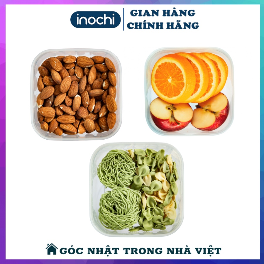 Hộp Đựng Thực Phẩm INOCHI Nhựa HÌNH VUÔNG - Hộp INOCHI Cao Cấp An Toàn Trong Lò Vi Sóng 6 Size