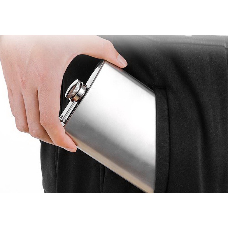 Bình inox đựng rươu Hip Flask Inox 250ml