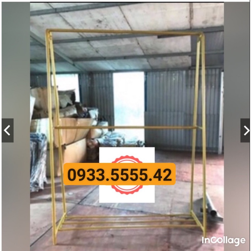 Sào chữ A Đen 2 tầng VÀNG- ĐEN   dùng treo quần áo -sơn tỉnh điện dễ tháo ráp và vận chuyển