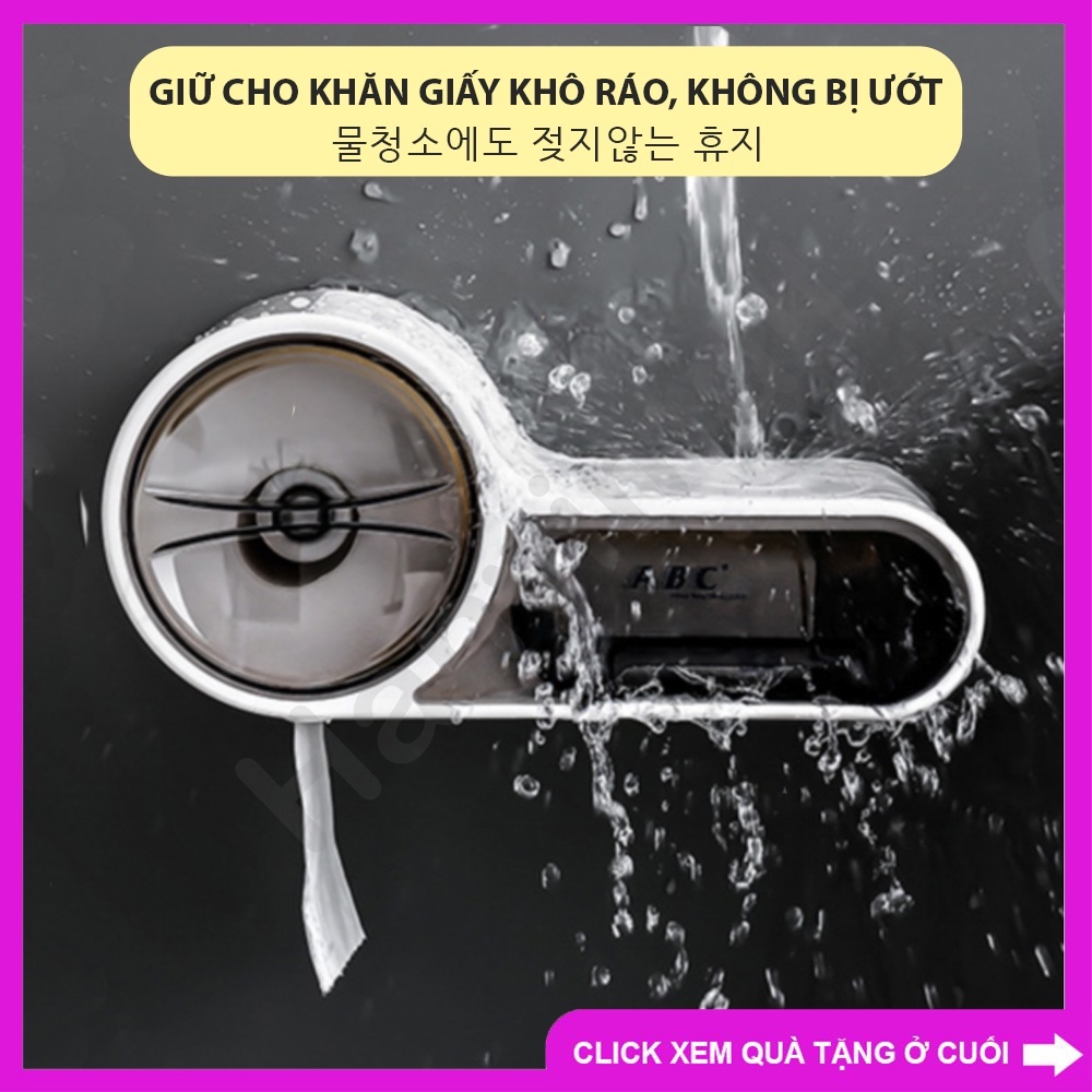 Hộp Đựng Giấy Vệ Sinh Dán Tường Tiện Lợi - Thiết Bị Nhà Tắm Chống Nước 2 Ngăn (Tặng Kèm Miếng Dán)