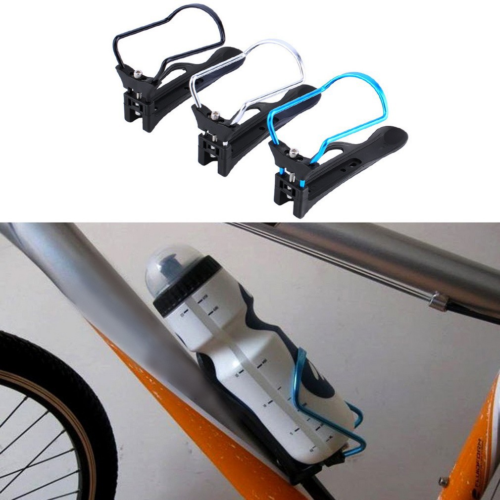 Giá đỡ bình nước cho xe đạp  hợp kim nhôm kết hợp nhưa (đen bạc)