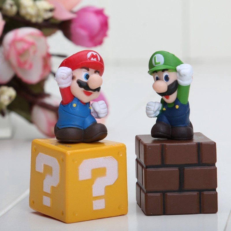 5Pcs/Set ❀ Super Mario Bros Đồ Chơi Mô Hình ❀ Mario Luigi Yoshi 5 Figure Set Gift Doll Toy Figures Toy Collectables